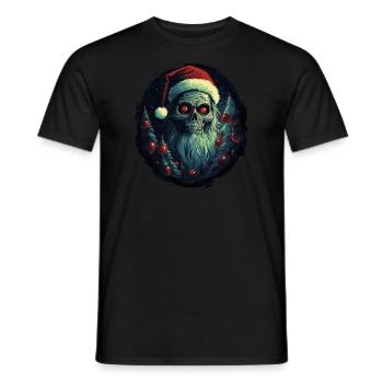 Zombie mit Weihnachtsmütze - Männer T-Shirt - Schwarz - Vorne - AI Model Male 178 light (178cm)