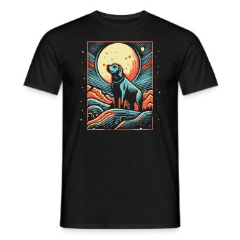 La pleine lune et le chien - T-shirt homme - noir - Devant - AI Model Male 178 light (178cm)