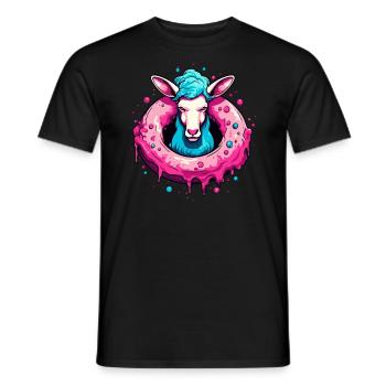 The Donut Sheep - Men's T-Shirt - black - Front - AI Model Male 178 light (178cm)
