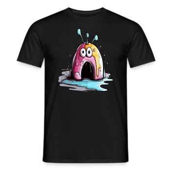 Erschrockene Überraschung des Donut Monsters - Männer T-Shirt - Schwarz - Vorne - AI Model Male 178 light (178cm)