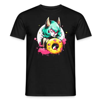 The she-devil of the glazed donut - Men's T-Shirt - black - Front - AI Model Male 178 light (178cm)