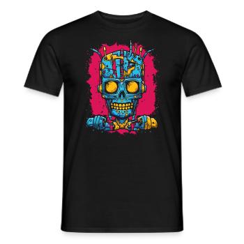 Robot Cyborg Zombie - T-shirt homme - noir - Devant - AI Model Male 178 light (178cm)