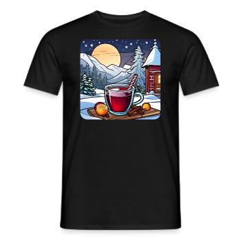 Heißer Glühwein im Winter - Männer T-Shirt - Schwarz - Vorne - AI Model Male 178 light (178cm)