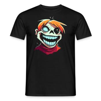 Dessin animé Style Drôle Crazy Zombie Ghoul - T-shirt homme - noir - Devant - AI Model Male 178 light (178cm)
