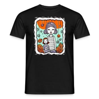 Is this art of mother and daughter? - Men's T-Shirt - black - Front - AI Model Male 178 light (178cm)