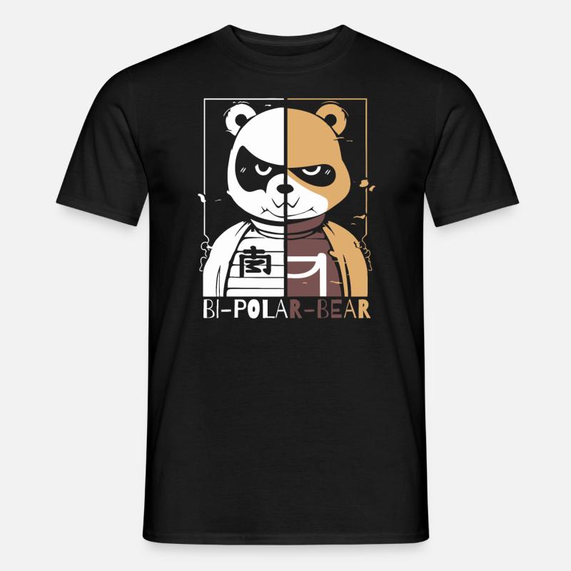 Bipolarer Polar Bär oder Eisbär - Männer T-Shirt - Schwarz