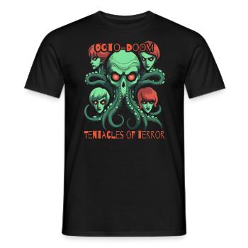 Tentacules de la terreur : Crâne de pieuvre - T-shirt homme - noir - Devant - AI Model Male 178 light (178cm)