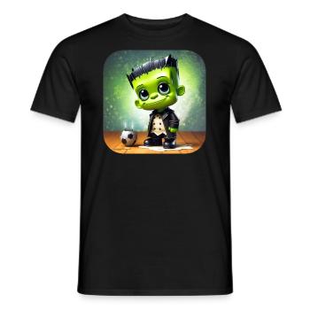 Cute little green monster - Men's T-Shirt - black - Front - AI Model Male 178 light (178cm)