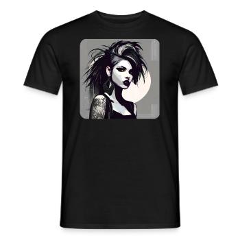 Fille gothique cool avec des tatouages - T-shirt homme - noir - Devant - AI Model Male 178 light (178cm)