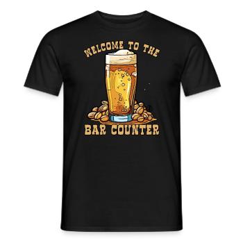 Willkommen an der Theke: Erdnüsse und Bier - Männer T-Shirt - Schwarz - Vorne - AI Model Male 178 light (178cm)