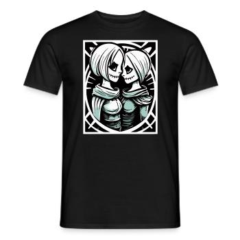 Zombie médiéval amoureux de l’amour - T-shirt homme - noir - Devant - AI Model Male 178 light (178cm)