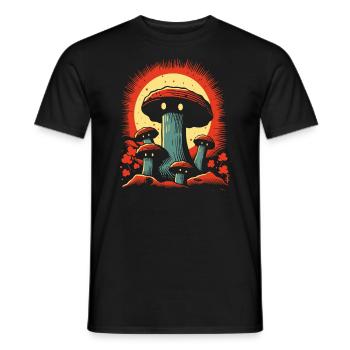 Champignons de dessin animé effrayants - T-shirt homme - noir - Devant - AI Model Male 178 light (178cm)