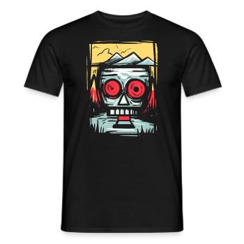 Verrückter Lustiger Natur Roboter - Männer T-Shirt - Schwarz - Vorne - AI Model Male 178 light (178cm)