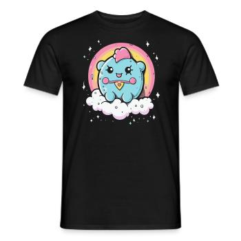 Niedliches Ding mit Regenbogen - Männer T-Shirt - Schwarz - Vorne - AI Model Male 178 light (178cm)