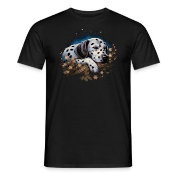 Dalmatien endormi - T-shirt homme - noir - Devant - AI Model Male 178 light (178cm)