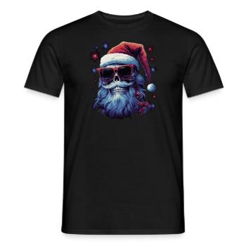 Schädel mit Weihnachtsmütze - Männer T-Shirt - Schwarz - Vorne - AI Model Male 178 light (178cm)