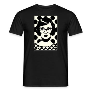 1950er Jahre Polka Dot Brille Sekretärin Frau - Männer T-Shirt - Schwarz - Vorne - AI Model Male 178 light (178cm)