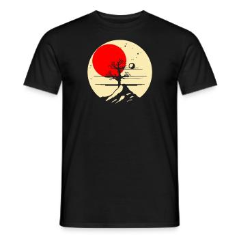 Japanese Red Sun: Horror Tree - Men's T-Shirt - black - Front - AI Model Male 178 light (178cm)
