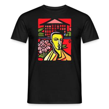 Unzufriedener abstrakter Kunst Kerl - Männer T-Shirt - Schwarz - Vorne - AI Model Male 178 light (178cm)