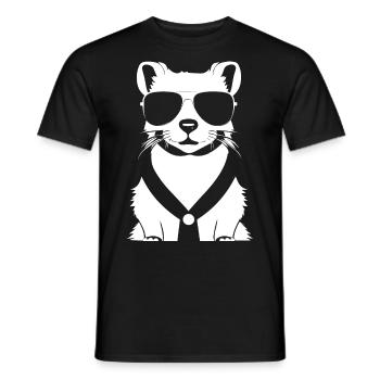 Ferret Wearing Sunglasses Cool Ferrets - Men's T-Shirt - black - Front - AI Model Male 178 light (178cm)