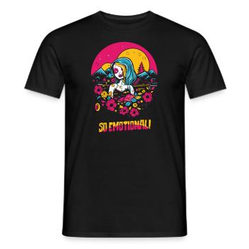 So Emotional: Hearts and Nature - Emo Girl - Men's T-Shirt - black - Front - AI Model Male 178 light (178cm)