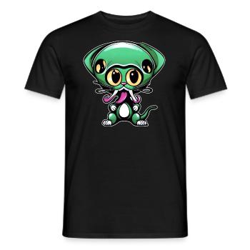 Mignon extraterrestre vert - T-shirt homme - noir - Devant - AI Model Male 178 light (178cm)