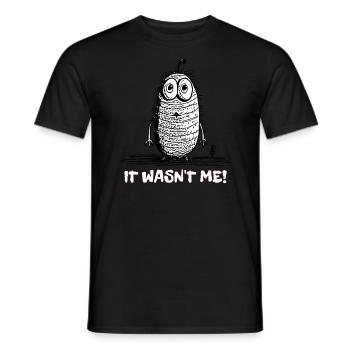 Ce n’était pas moi, drôle de ver de dessin animé - T-shirt homme - noir - Devant - AI Model Male 178 light (178cm)