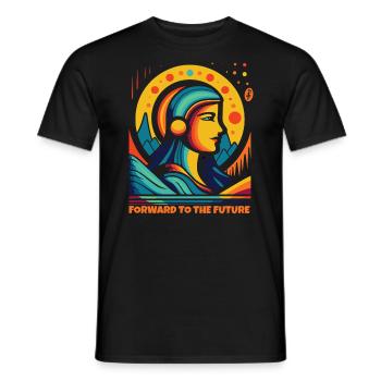 En avant vers l’avenir et une nouvelle ère - T-shirt homme - noir - Devant - AI Model Male 178 light (178cm)
