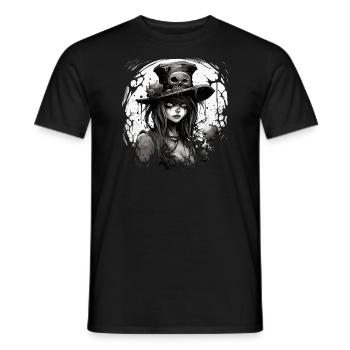 Emo Horrorpunk Fille - T-shirt homme - noir - Devant - AI Model Male 178 light (178cm)