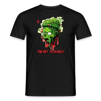 Too Hot to Handle: A melting zombie - Men's T-Shirt - black - Front - AI Model Male 178 light (178cm)
