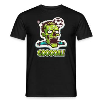 Zombie Football, Goal! - Men's T-Shirt - black - Front - AI Model Male 178 light (178cm)