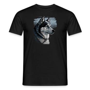 Husky Dog - Männer T-Shirt - Schwarz - Vorne - AI Model Male 178 light (178cm)