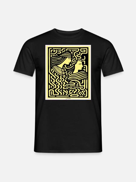 Two lovers in a labyrinth - Men's T-Shirt - black