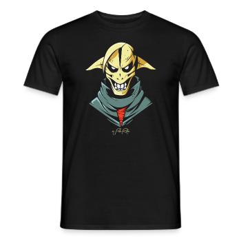 5 elements and a sci-fi monster villain - Men's T-Shirt - black - Front - AI Model Male 178 light (178cm)