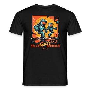 Galactic Skateboarder Skateboarding, Skateboard - Men's T-Shirt - black - Front - AI Model Male 178 light (178cm)