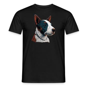 Chiot Bull Terrier anglais - T-shirt homme - noir - Devant - AI Model Male 178 light (178cm)