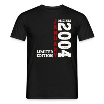 20th Birthday Original January Volume 2004 - Men's T-Shirt - black - Front - AI Model Male 178 light (178cm)