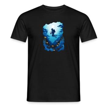 Unterwasser Riff tauchen - Männer T-Shirt - Schwarz - Vorne - AI Model Male 178 light (178cm)