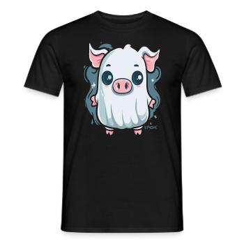 The Little Ghost Pig - Men's T-Shirt - black - Front - AI Model Male 178 light (178cm)