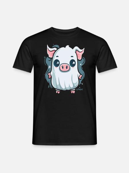 The Little Ghost Pig - Men's T-Shirt - black