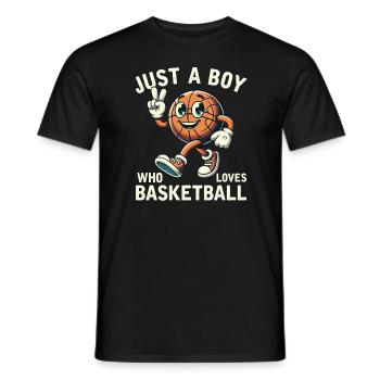 Juste un garçon qui aime les garçons de basket-ball hommes - T-shirt homme - noir - Devant - AI Model Male 178 light (178cm)