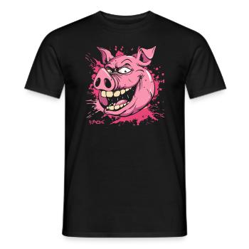 A really mean pig - Men's T-Shirt - black - Front - AI Model Male 178 light (178cm)