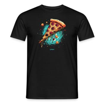 Pizza Galaxie - T-shirt homme - noir - Devant - AI Model Male 178 light (178cm)