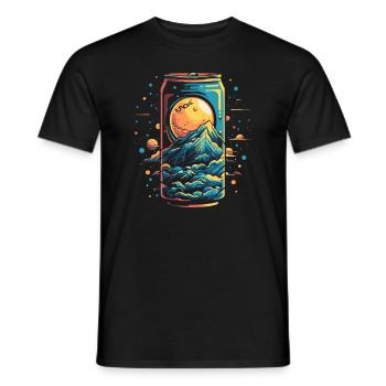 Space Universe Soda Can - Men's T-Shirt - black - Front - AI Model Male 178 light (178cm)
