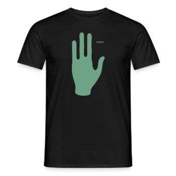 Wir kommen in Frieden, Hand eines Außerirdischen - Männer T-Shirt - Schwarz - Vorne - AI Model Male 178 light (178cm)