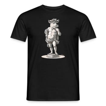 Greek Italian Florence David Pig - Men's T-Shirt - black - Front - AI Model Male 178 light (178cm)