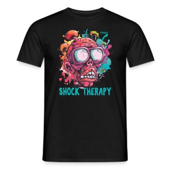 Shock Therapy Crazy Guy Skull - Men's T-Shirt - black - Front - AI Model Male 178 light (178cm)