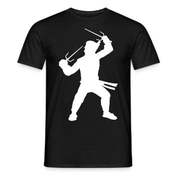 Monk Silhouette - Design Fantasy Role Playing Game - Men's T-Shirt - black - Front - AI Model Male 178 light (178cm)