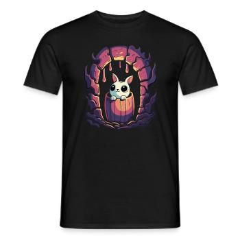Der niedliche Kerker Hase in einem Fass - Männer T-Shirt - Schwarz - Vorne - AI Model Male 178 light (178cm)
