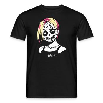 Crazy Alternative Anime Girl - Men's T-Shirt - black - Front - AI Model Male 178 light (178cm)